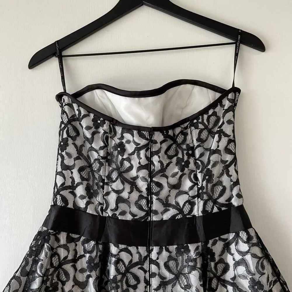 Vintage Jessica McClintock Gunne Sax Dress Sz 7 Black Lace Corset Whimsi Goth